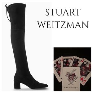 New Stuart Weitzman Tieland OTK Boots Suede Sz 9